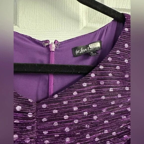 For Love & Lemons La Villette Mini Dress Purple sequins Balloon Sleeves 80s!  M - Picture 10 of 15